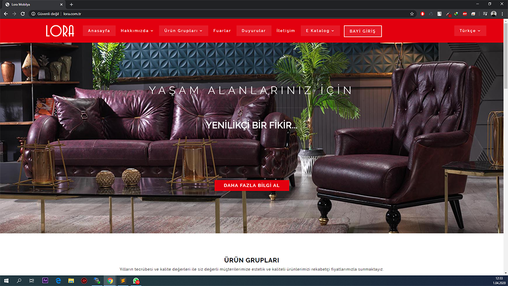 Lora Mobilya Kurumsal Web Sitesi Burhan Çaçan Kayseri Web Yazılım